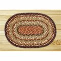 Capitol Importing Co Capitol Importing Burgundy-Mustard-Ivory - 20 in. x 30 in. Oval Braided Rug 02-319
